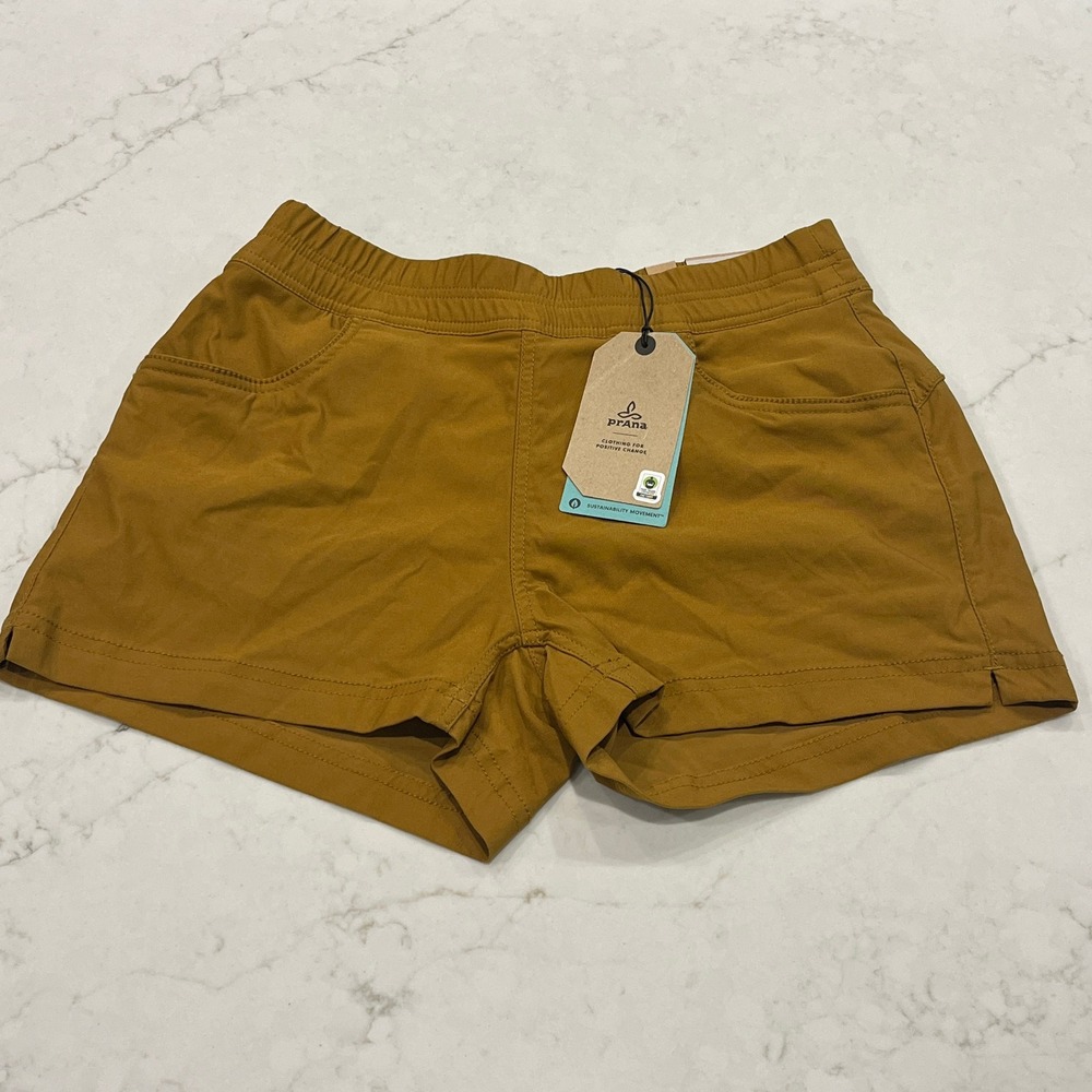 prAna Halle E-Waist Short II Womens 4 x 3" Antique Bronze Nylon Hiking Gorpcore